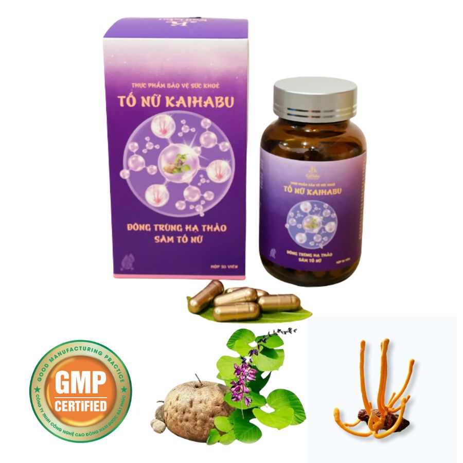 Tố nữ KaiHabu sâm tố nữ kết hợp đông trùng hạ thảo, hộp viên nang cứng